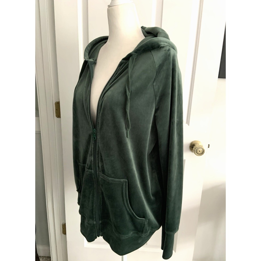 Offline By Aerie Women S Green After Party Velour Oversized Full Zip Hoodie EUC